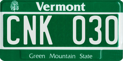 VT license plate CNK030