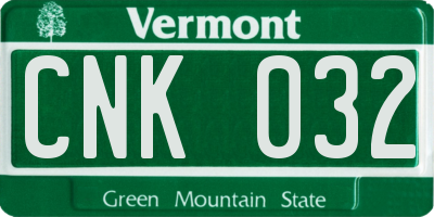 VT license plate CNK032