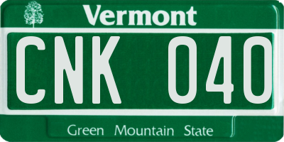 VT license plate CNK040