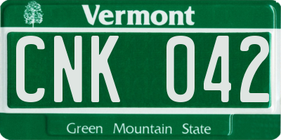 VT license plate CNK042