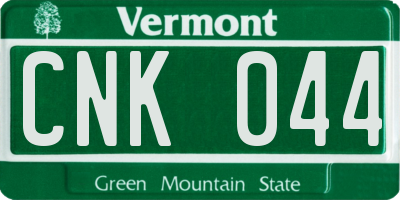 VT license plate CNK044