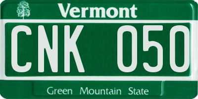 VT license plate CNK050
