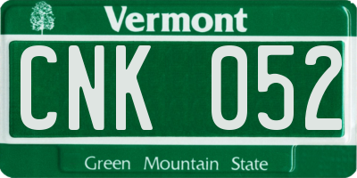 VT license plate CNK052