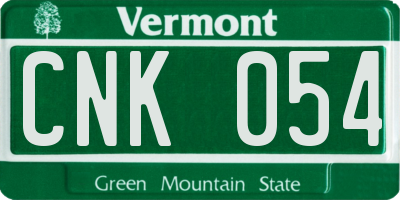 VT license plate CNK054