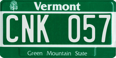 VT license plate CNK057