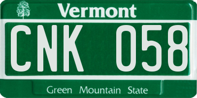 VT license plate CNK058