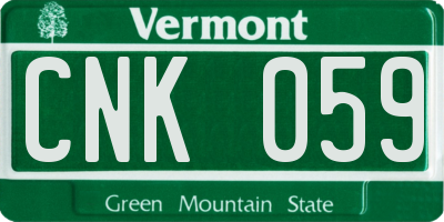 VT license plate CNK059