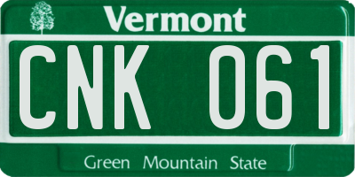 VT license plate CNK061