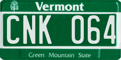VT license plate CNK064