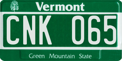 VT license plate CNK065