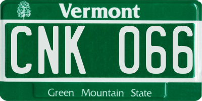 VT license plate CNK066