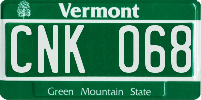 VT license plate CNK068