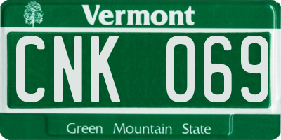 VT license plate CNK069