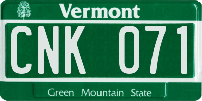 VT license plate CNK071