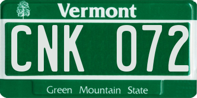 VT license plate CNK072