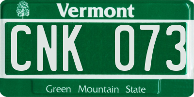 VT license plate CNK073