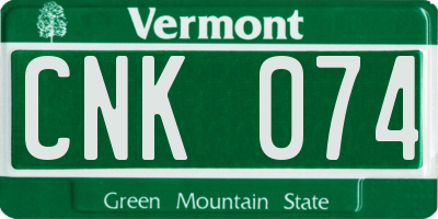 VT license plate CNK074