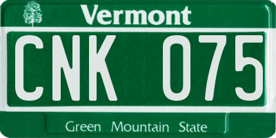 VT license plate CNK075