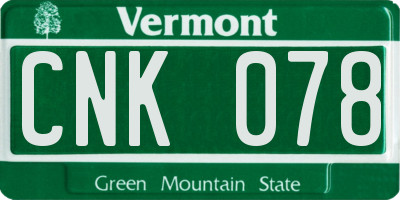 VT license plate CNK078