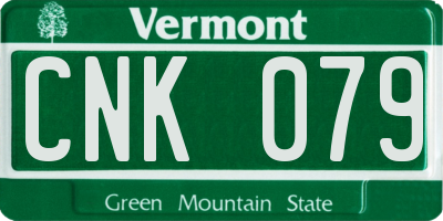 VT license plate CNK079