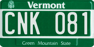 VT license plate CNK081