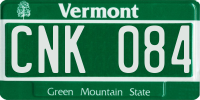 VT license plate CNK084