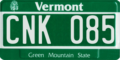 VT license plate CNK085