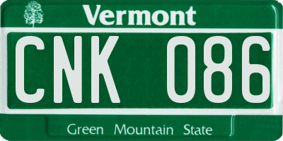 VT license plate CNK086