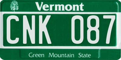 VT license plate CNK087