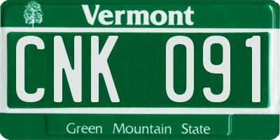 VT license plate CNK091