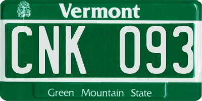 VT license plate CNK093