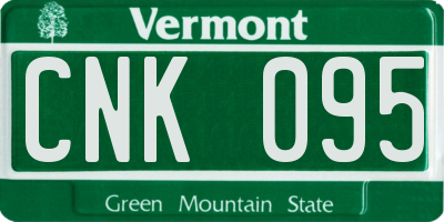 VT license plate CNK095