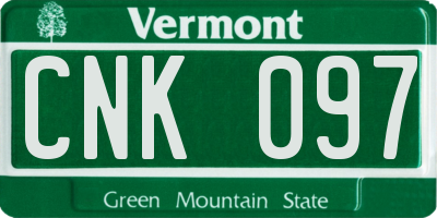 VT license plate CNK097