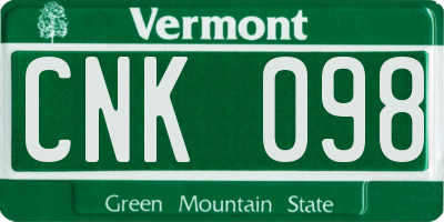 VT license plate CNK098