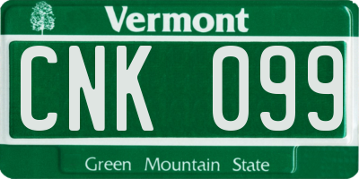 VT license plate CNK099