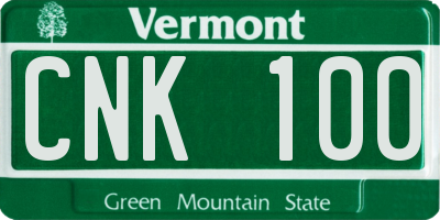 VT license plate CNK100