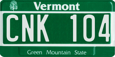 VT license plate CNK104