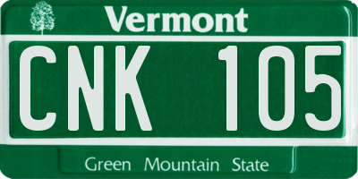 VT license plate CNK105