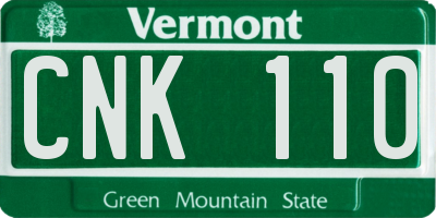 VT license plate CNK110