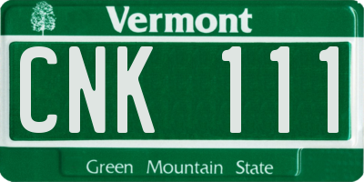 VT license plate CNK111