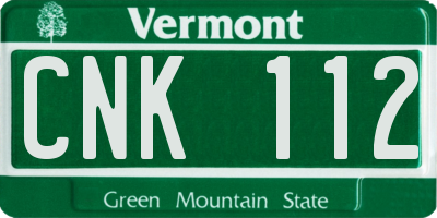 VT license plate CNK112