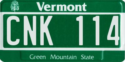 VT license plate CNK114