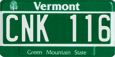 VT license plate CNK116
