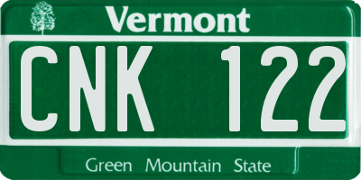 VT license plate CNK122