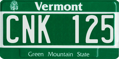 VT license plate CNK125