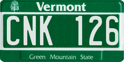 VT license plate CNK126