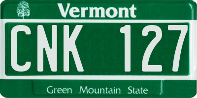VT license plate CNK127