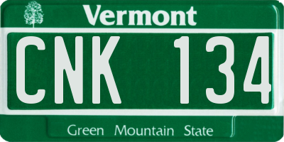 VT license plate CNK134