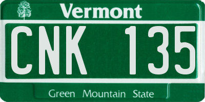 VT license plate CNK135