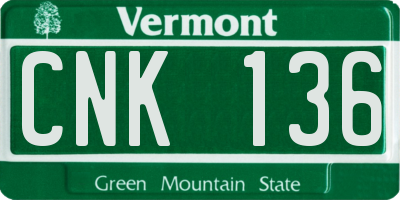 VT license plate CNK136